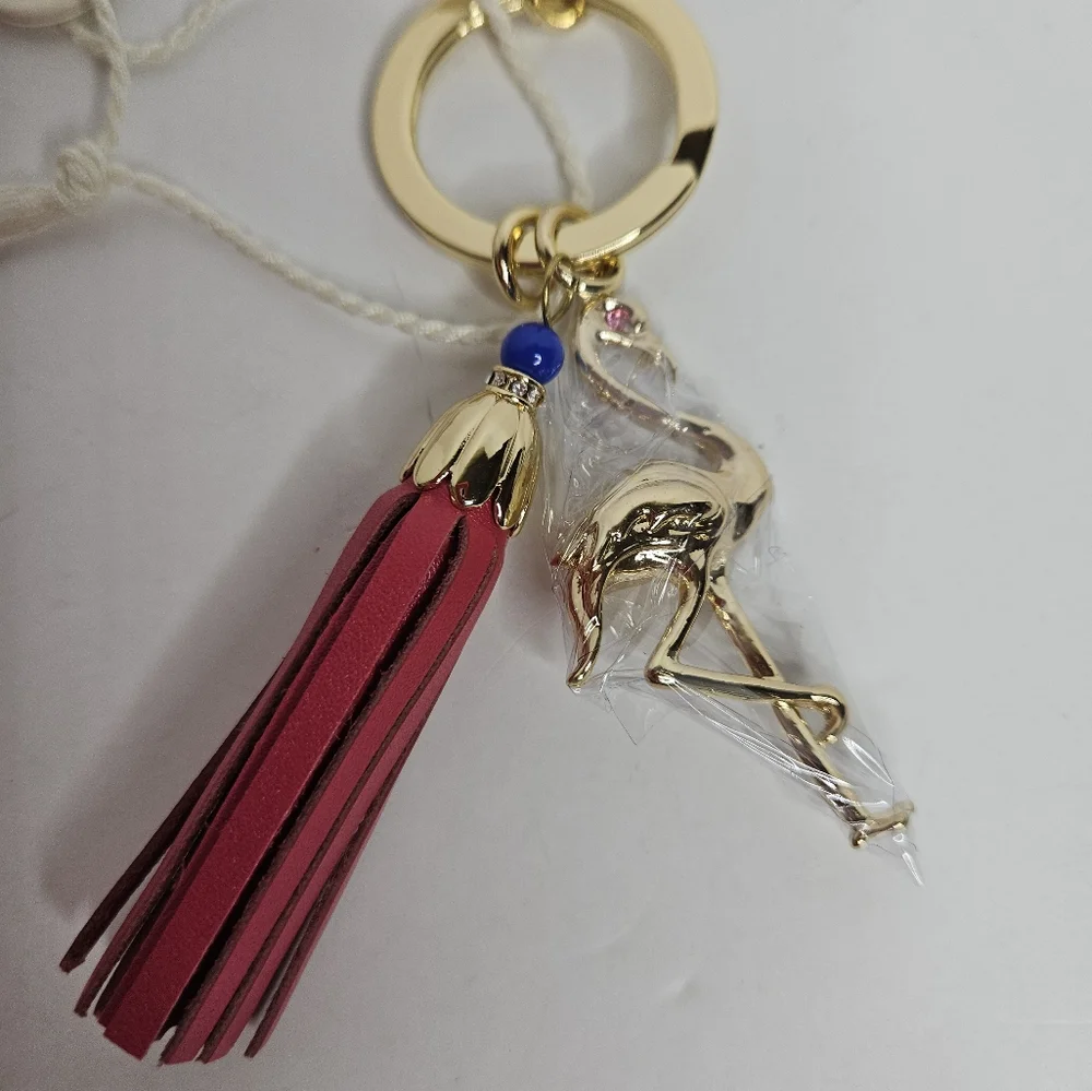 Spartina 449 Icon Keychain Bag Charm Pink Flamingo NEW